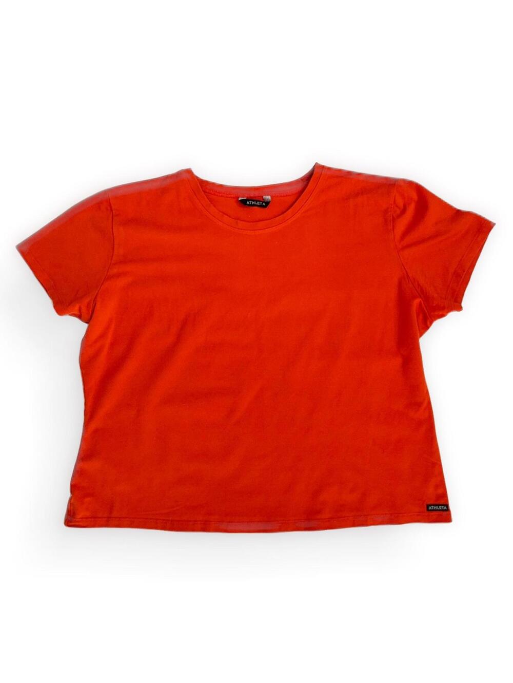 ATHLETA Large Orange Short Sleeve Tee